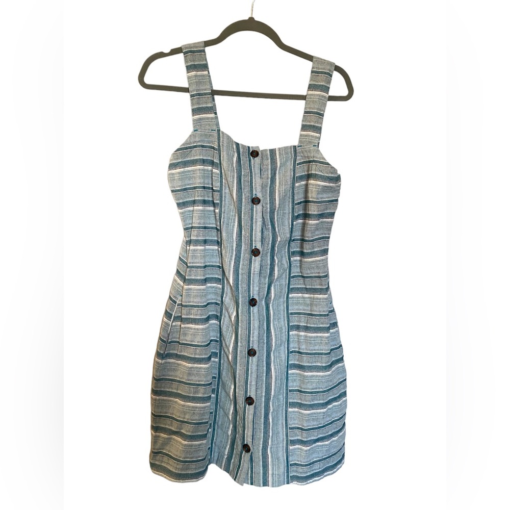 Roxy NWT Two Toned Blue Striped Dress Juniors Size L